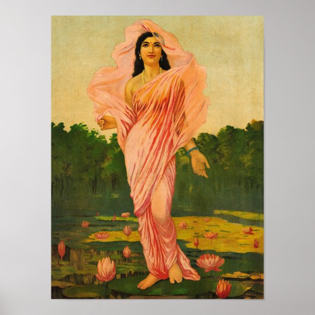 Póster Padmini por Raja Ravi Varma (Frente)