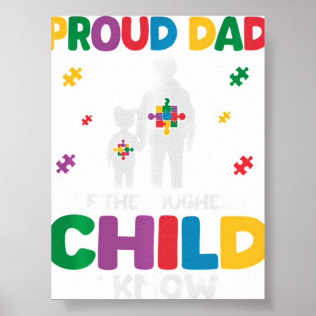 Póster Padre autista de una hija (Frente)