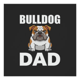 Póster Padre Bulldog Dibujo Amante de los Perros