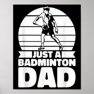 Póster Padre de bádminton Shuttle - Jugador Solo Un Bádmi