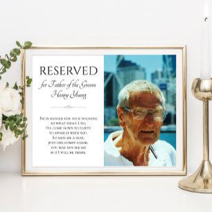 Póster Padre de Groom In Heaven Photo Memorial Boda