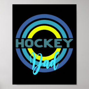 Póster Padre de Hockey Con Círculos de Hockey Modernos