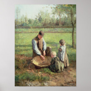 Póster Padre de observación trabajar