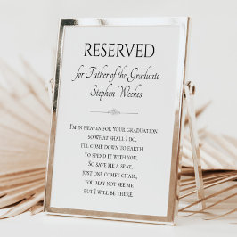 Póster Padre del asiento conmemorativo de graduación