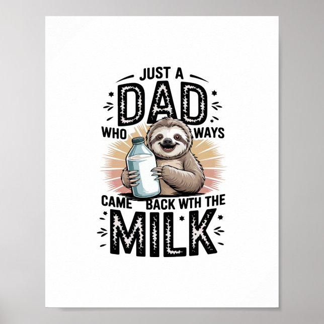 Póster padre e hijo con diseño gráfico de lana de leche-0 (Frente)