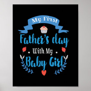 Póster Padre, el día de mi primer padre con mi bebé