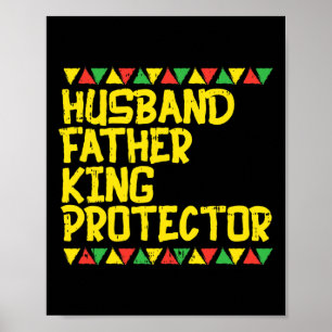 Póster Padre esposo Rey Protector Kente Negro Africano