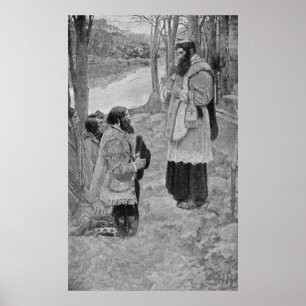 Póster Padre Hennepin que celebra la masa