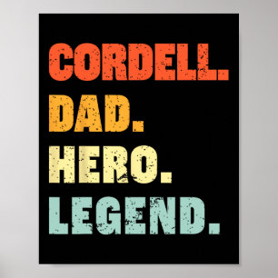 Póster Padre Hero Leyenda Nombre Personalizado Padres D