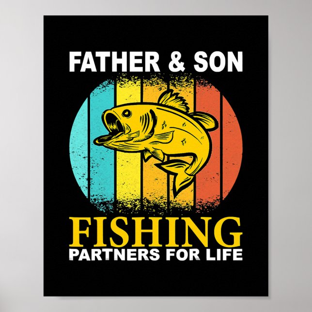 Póster Padre hijo Pescador Asociados para el Día del Padr (Frente)