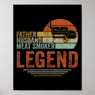 Póster Padre Hussein Meat Smoker Legend Grilling Dad