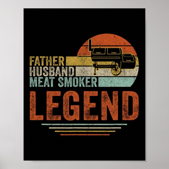 Póster Padre Hussein Meat Smoker Legend Grilling Dad (Frente)