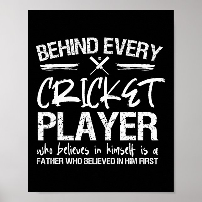 Póster Padre jugador de cricket (Frente)