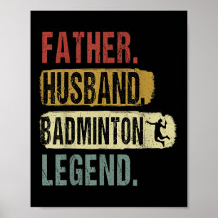 Póster Padre Marido Leyenda Badminton Fath