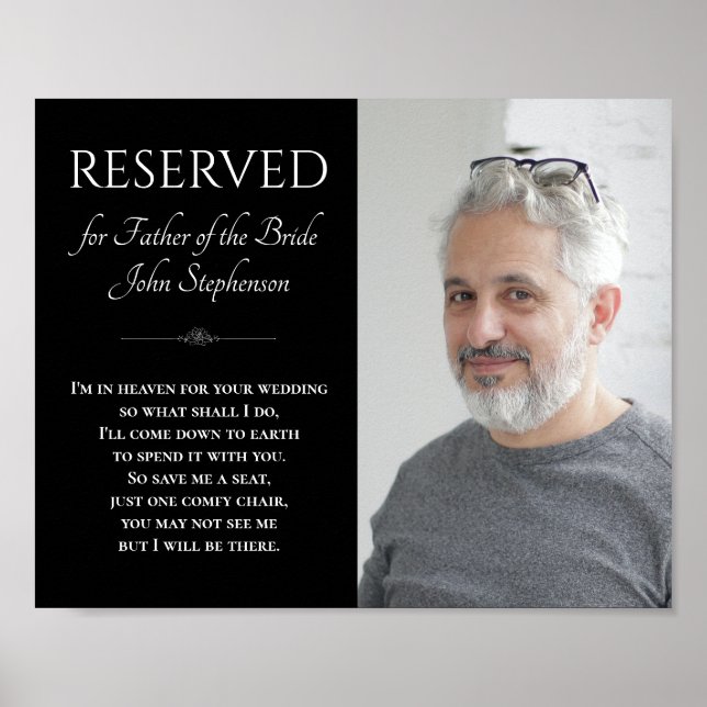 Póster Padre negro de novia en el cielo Boda de fotografí (Frente)