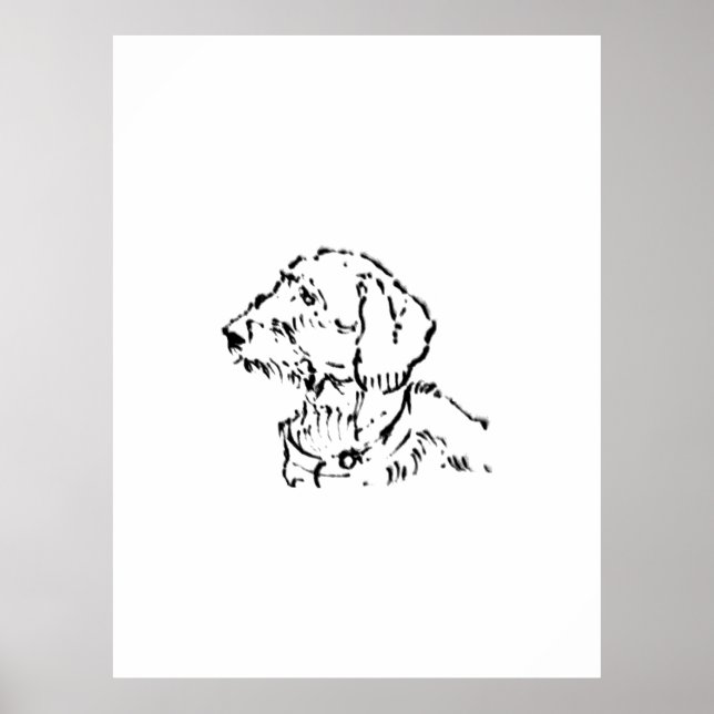 Póster Padre o Madre de Perro Dachshund de Pelo Duro (Frente)
