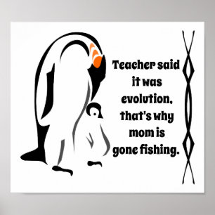 Póster Padre pingüino emperador de pie con hijo