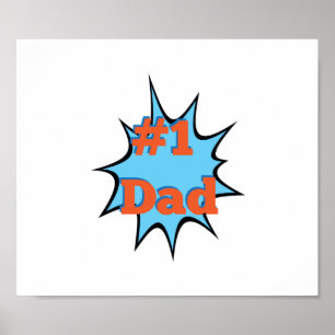 Póster Padre Poppa Número Uno Papá #1