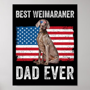 Póster Padre Weimaraner Bandera Americana Dueño Amante Pe