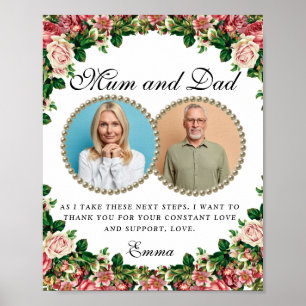 Póster Padres con flores de Bouquet de la idea de regalo 