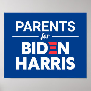 Póster Padres de Biden Harris Personalizado Texto azul