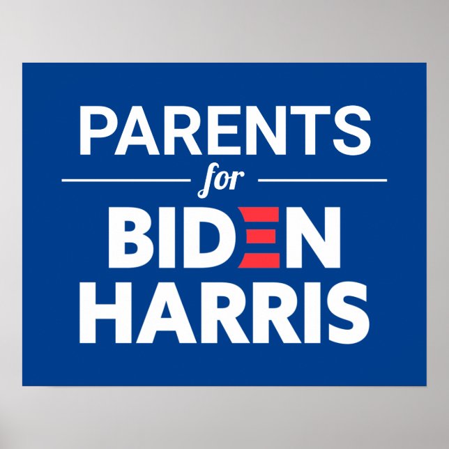 Póster Padres de Biden Harris Personalizado Texto azul (Frente)
