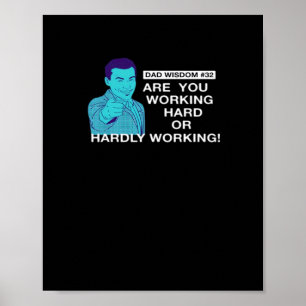 Póster Padres Día De Papá Sabiduría Trabajando Duro O Ape