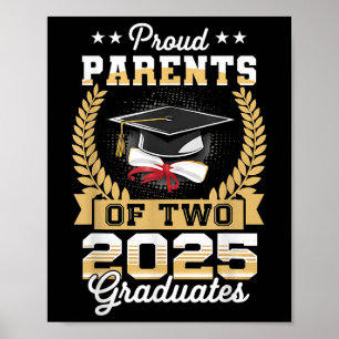 Póster Padres Orgullosos De Dos Gemelos Graduados G En 20