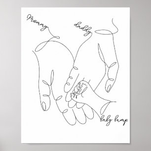 Póster Padres y bebés tomados de la mano
