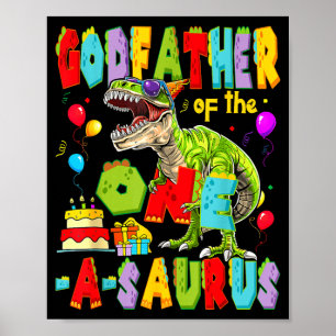 Póster Padrino del cumpleañero de un año saurio