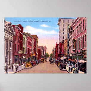 Póster Paducah Kentucky Broadway a partir de tercer 1930