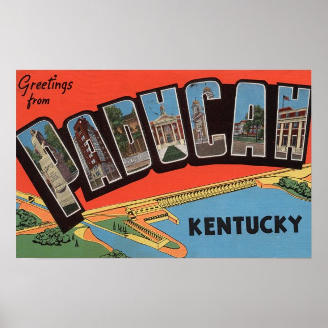 Póster Paducah, Kentucky - Escenas de letras grandes (Frente)