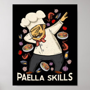 Póster Paella Lover Hombres Chef español Paella