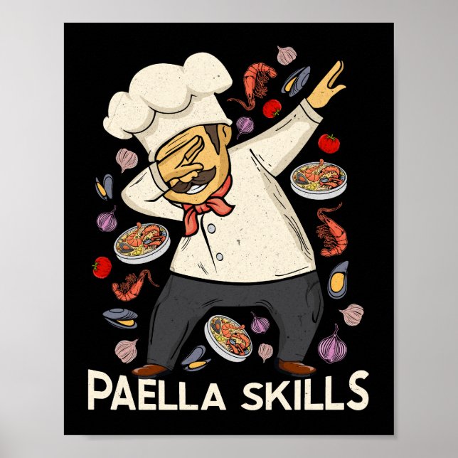 Póster Paella Lover Hombres Chef español Paella (Frente)