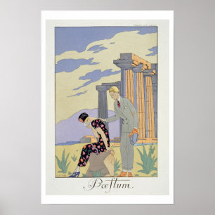 Póster Paestum, 1924 (impresión del pochoir)