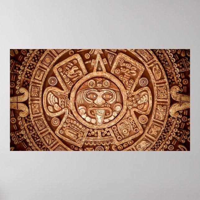 Póster Pagan ornament of a tribe Maya texture (Frente)