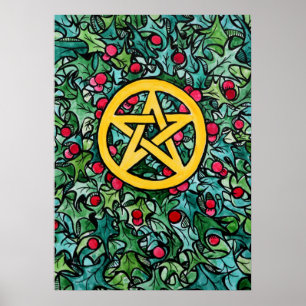 Póster Pagan Yule Pentagram