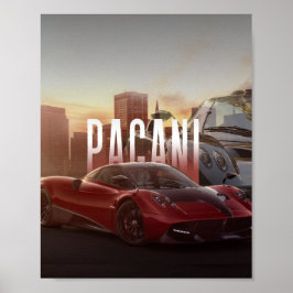 Póster Pagani Supercars Cityscape