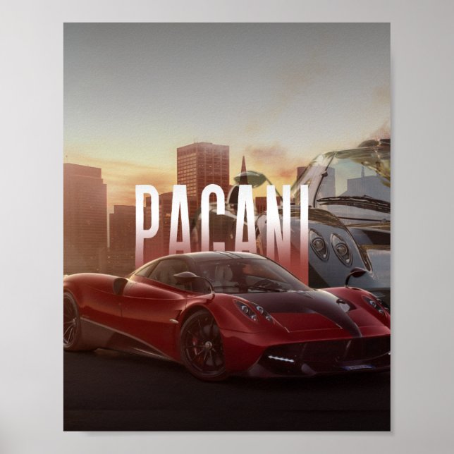 Póster Pagani Supercars Cityscape (Frente)