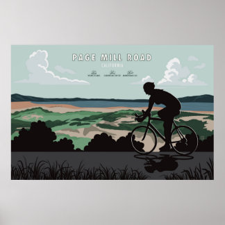 Póster Page Mill Road Cycling Poster
