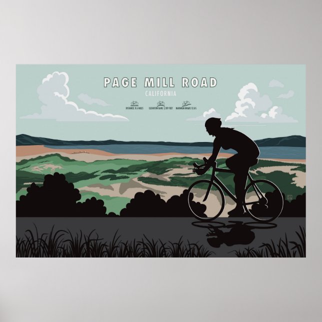 Póster Page Mill Road Cycling Poster (Frente)