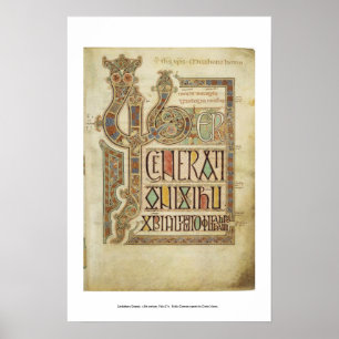 Póster página 27r del evangelio del lindisfarne
