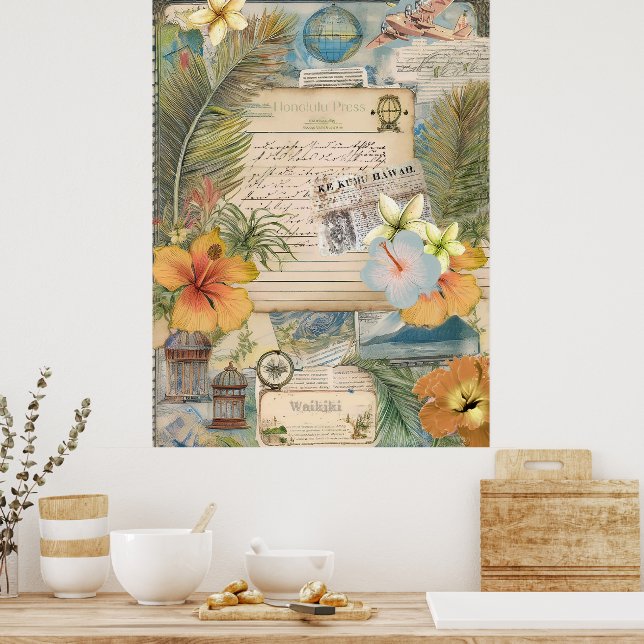 Póster Página 3 del libro de calificaciones de Hawái vint (Cocina)