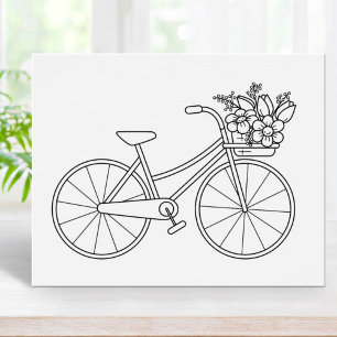 Póster Página Bicicleta con color de cesta de flores