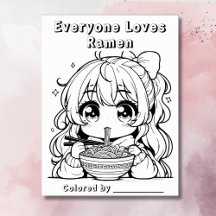 Página Color Me | Anime Chica Eating Ramen