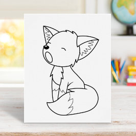 Póster Página de color Sleepy Little Fox
