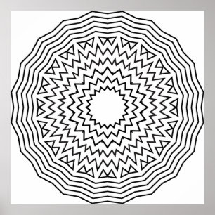 Póster Página de colorear mandala abstracto con patrón en