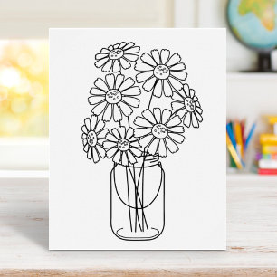 Póster Página de Colores de Flores de Mason Jar Daisy