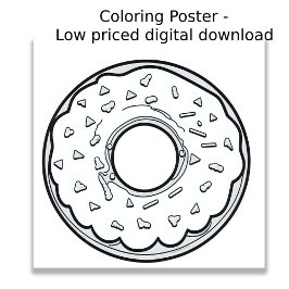 Póster Página de Colores - ¡Donut!, Color Su Propio