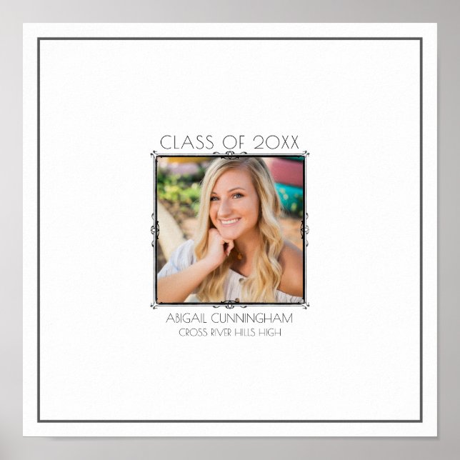 Póster Página de cuaderno gráfico de autografos de gradua (Frente)